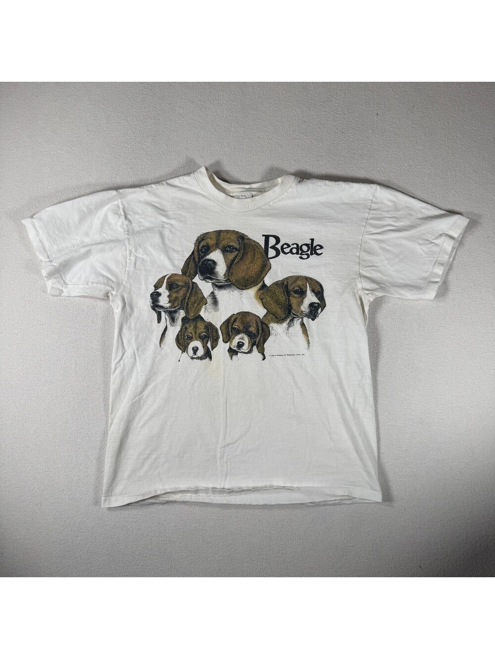 Vintage 90s Anvil Beagle Cute Dog T-Shirt Large